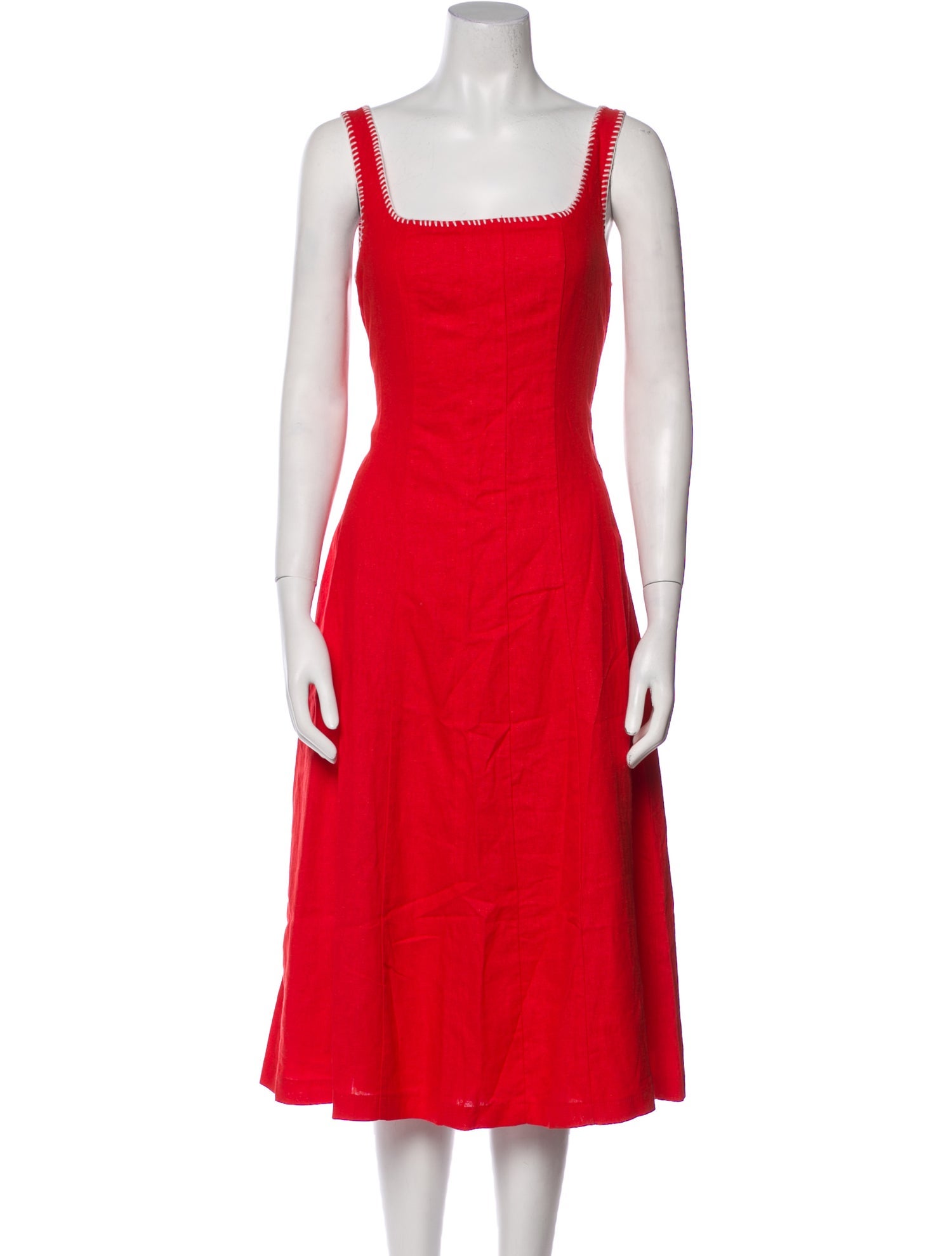 Caroline Constas Linen Midi Length Dress