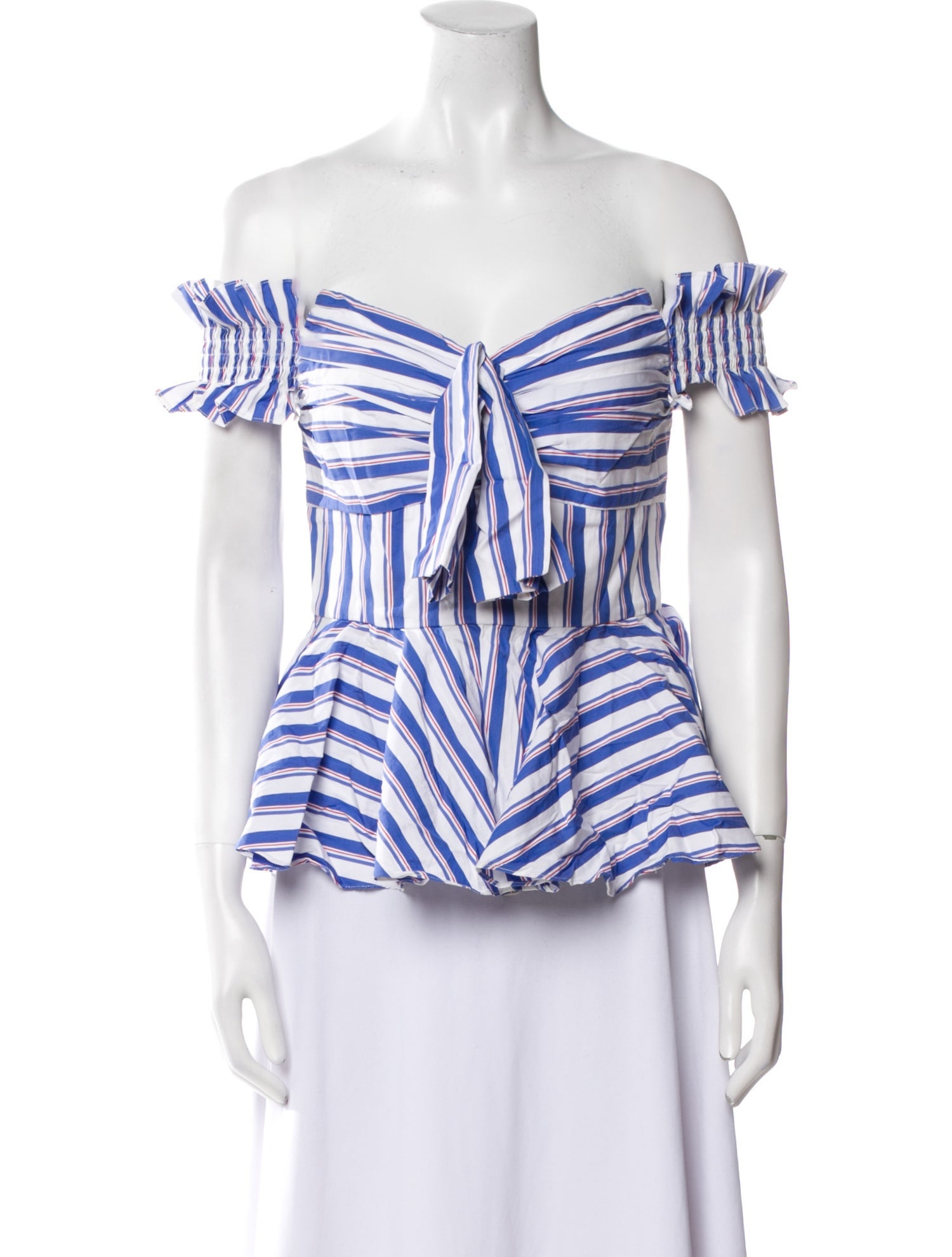 Caroline Constas Striped Off-The-Shoulder Top