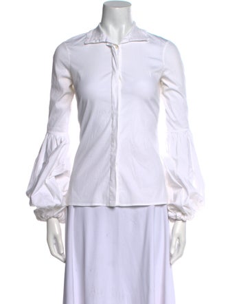 Caroline Constas Long Sleeve Button-Up Top