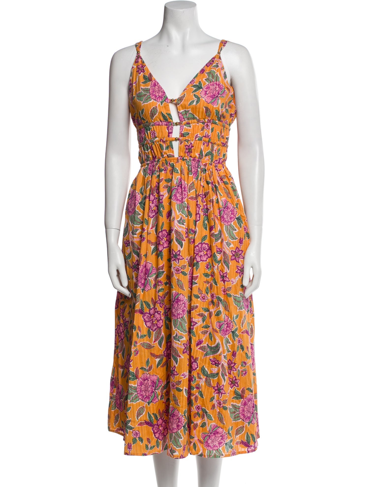 Caroline Constas Floral Print Midi Length Dress w/ Tags