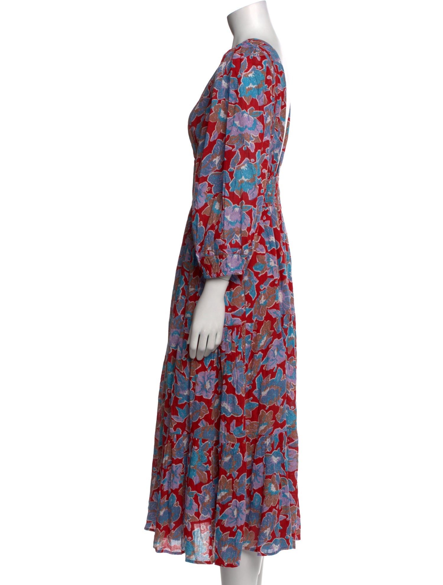 Caroline Constas Floral Print Midi Length Dress