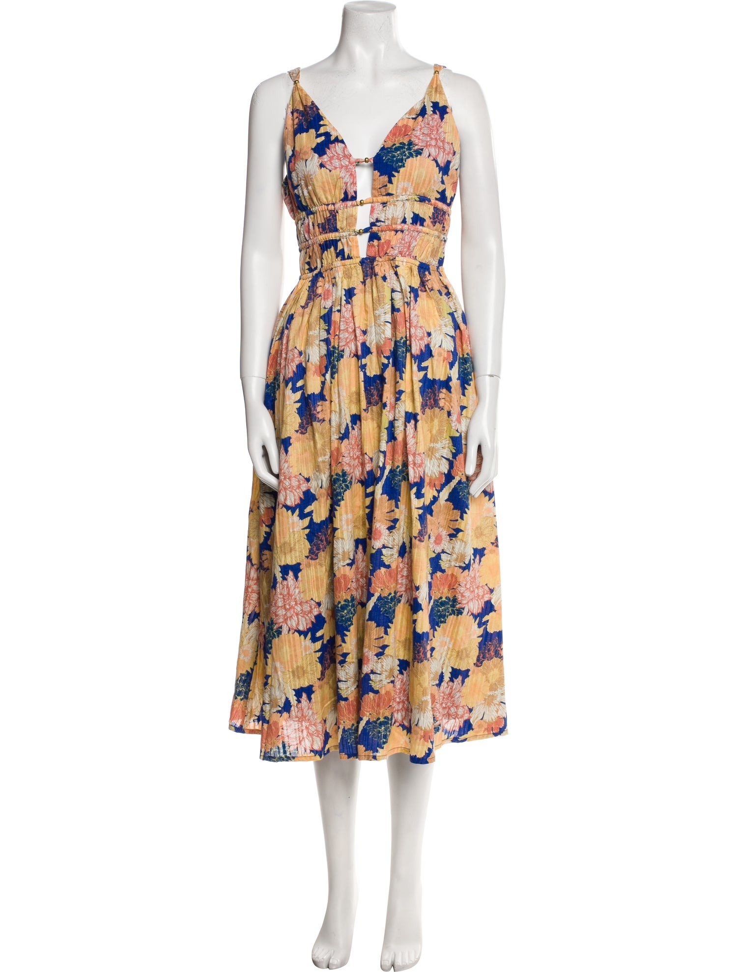 Caroline Constas Floral Print Midi Length Dress w/ Tags