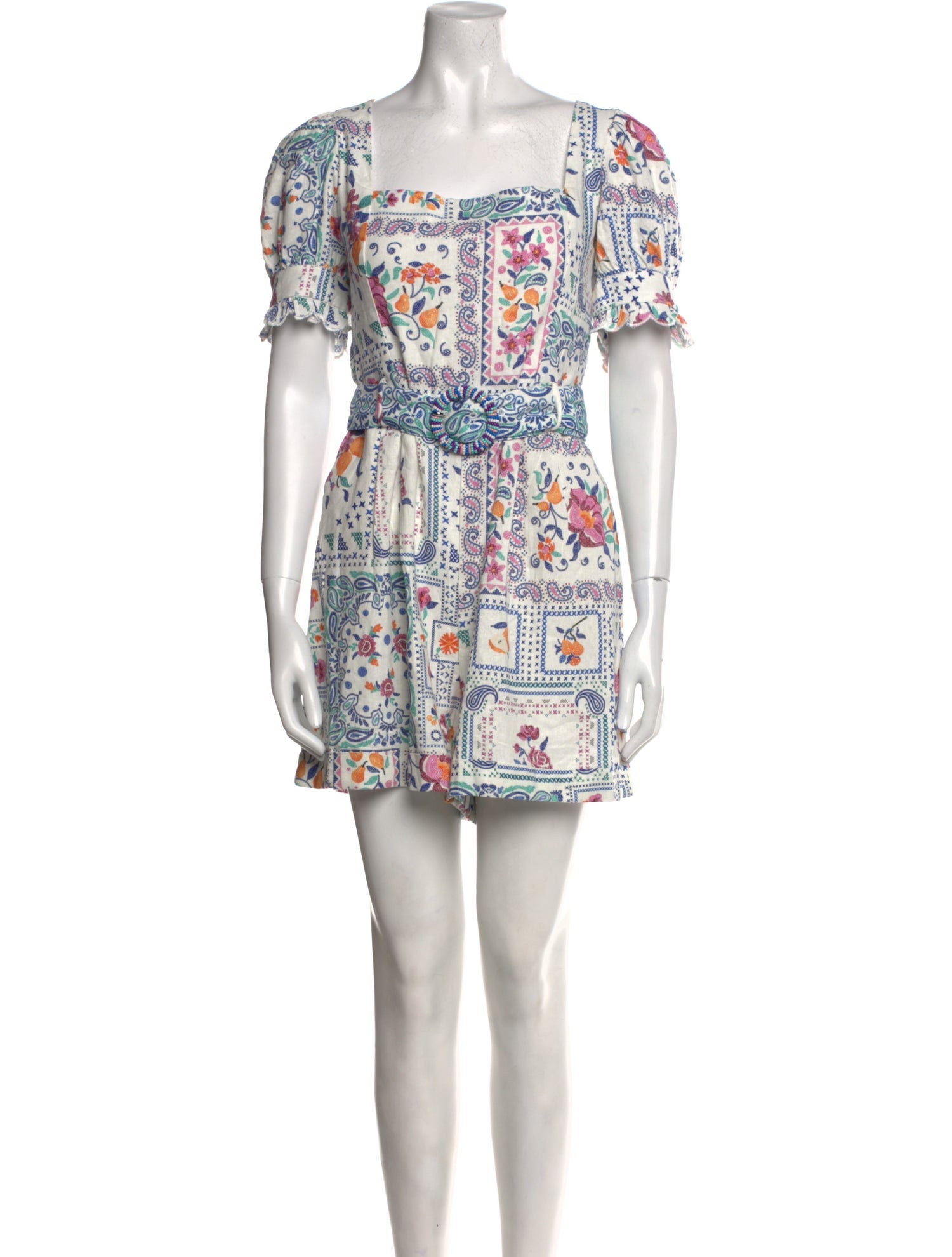 Caroline Constas Floral Print Scoop Neck Romper w/ Tags