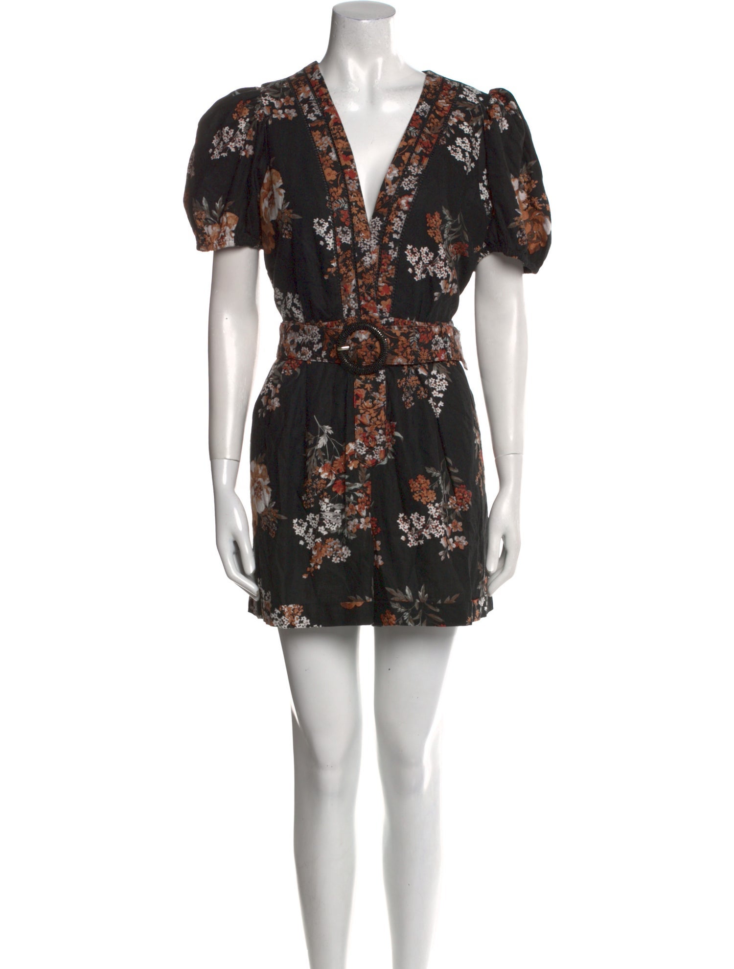 Caroline Constas Floral Print V-Neck Romper w/ Tags