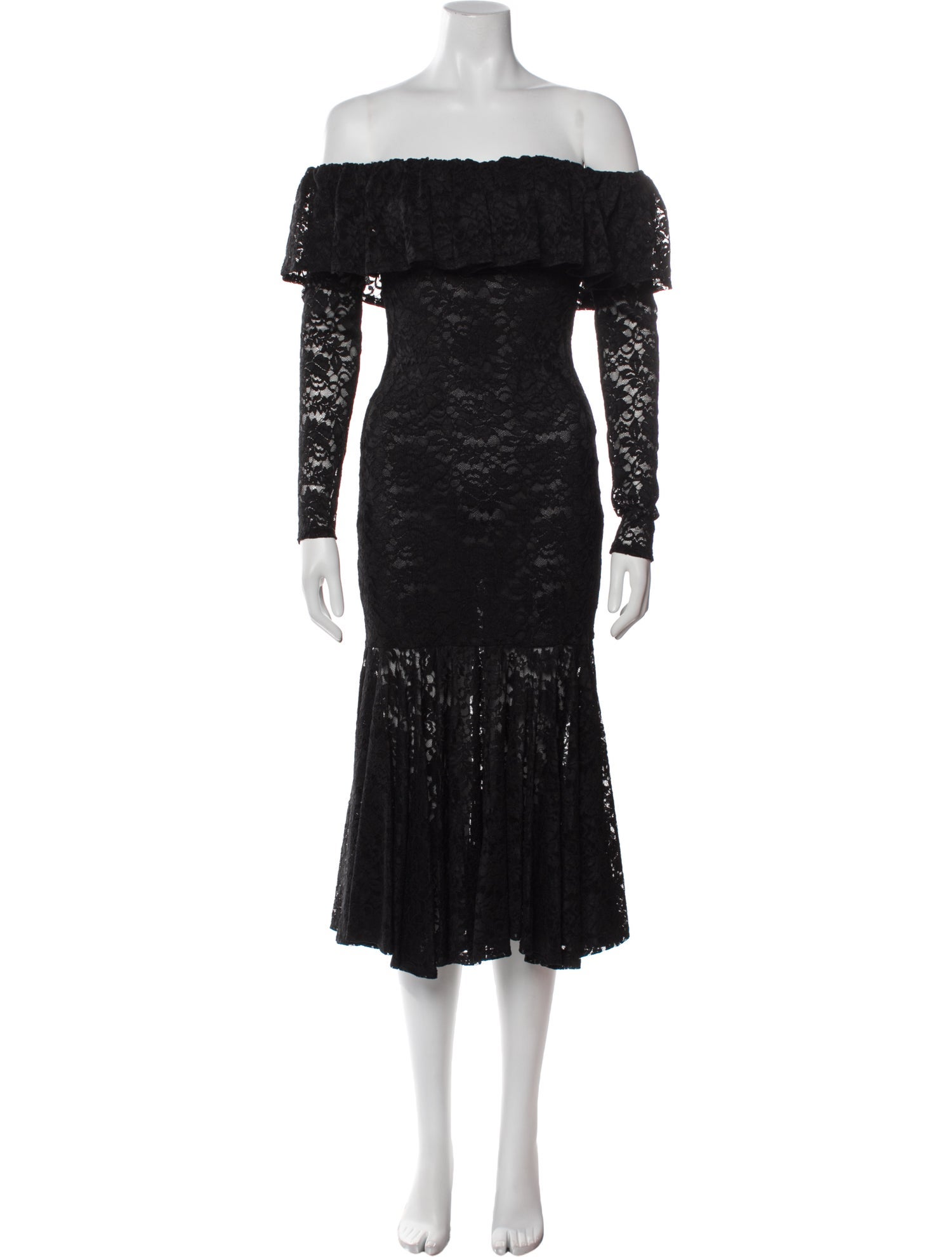 Caroline Constas Off-The-Shoulder Midi Length Dress