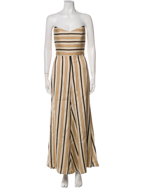 Caroline Constas Striped Strapless Jumpsuit