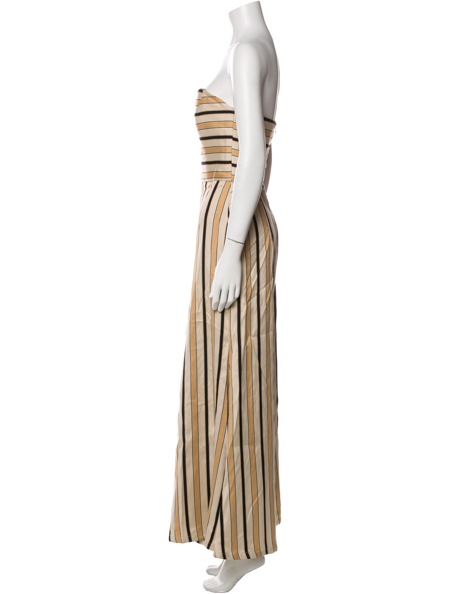 Caroline Constas Striped Strapless Jumpsuit