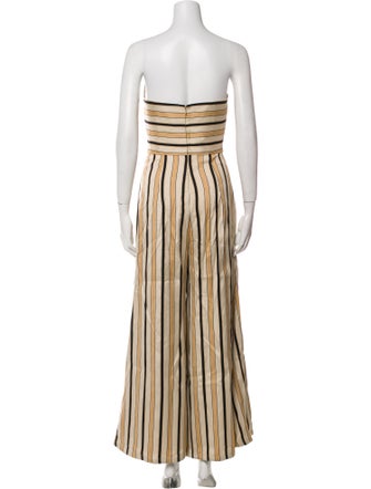 Caroline Constas Striped Strapless Jumpsuit