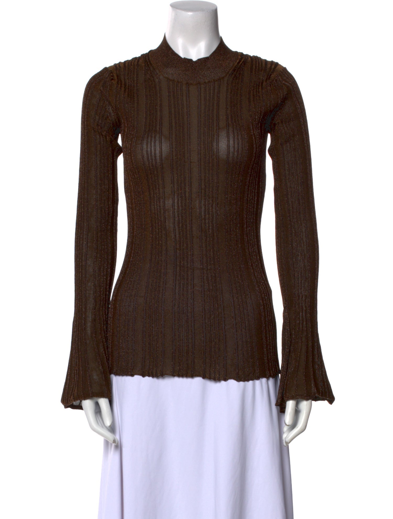 Caroline Constas Mock Neck Long Sleeve Top