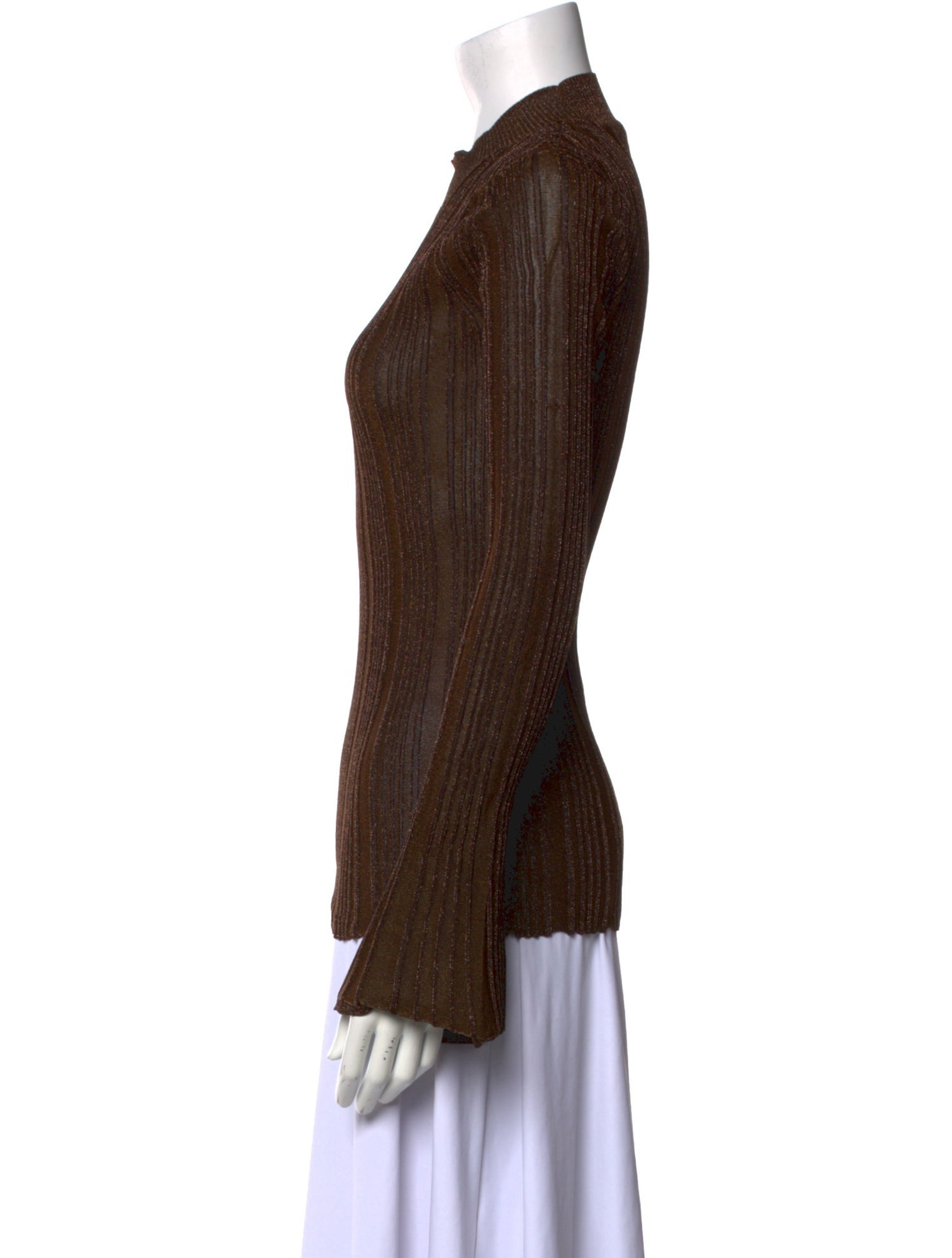 Caroline Constas Mock Neck Long Sleeve Top