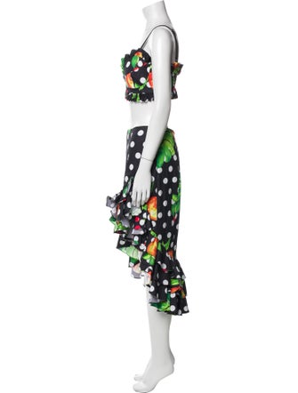 Caroline Constas Polka Dot Print Skirt Set