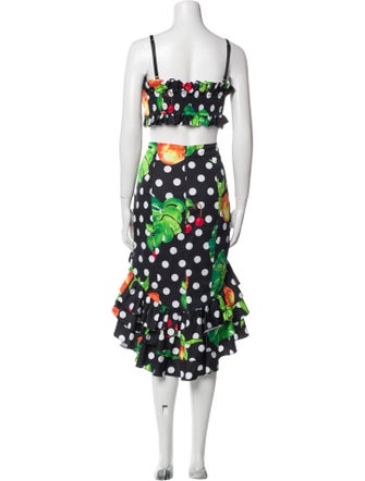 Caroline Constas Polka Dot Print Skirt Set