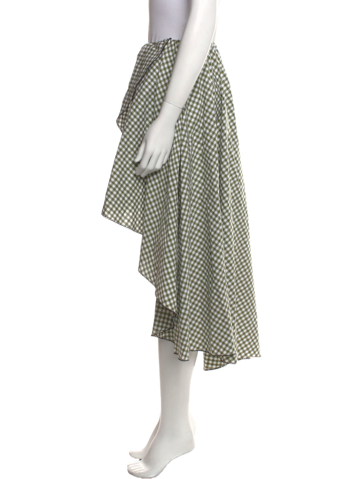 Caroline Constas Plaid Print Midi Length Skirt