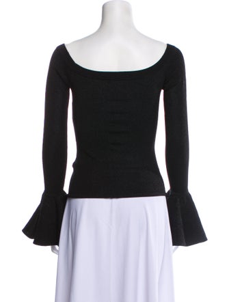 Caroline Constas Scoop Neck Long Sleeve Top