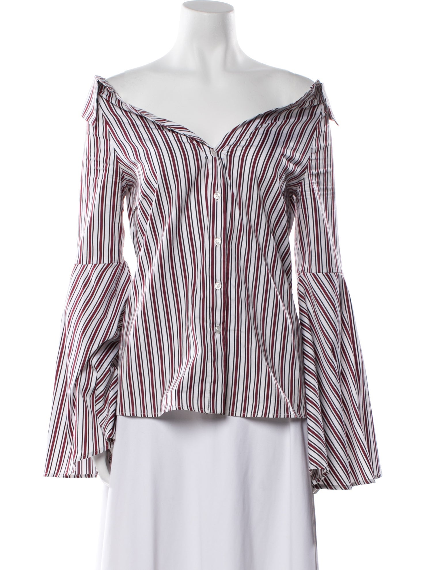 Caroline Constas Striped Off-The-Shoulder Blouse