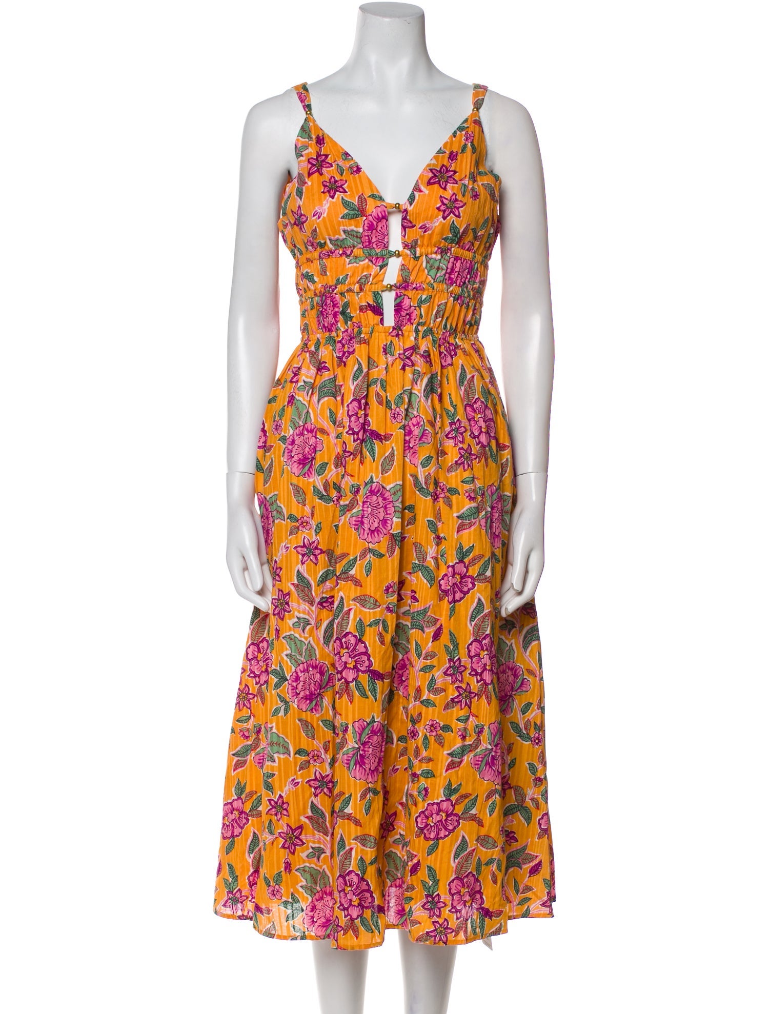 Caroline Constas Floral Print Midi Length Dress w/ Tags