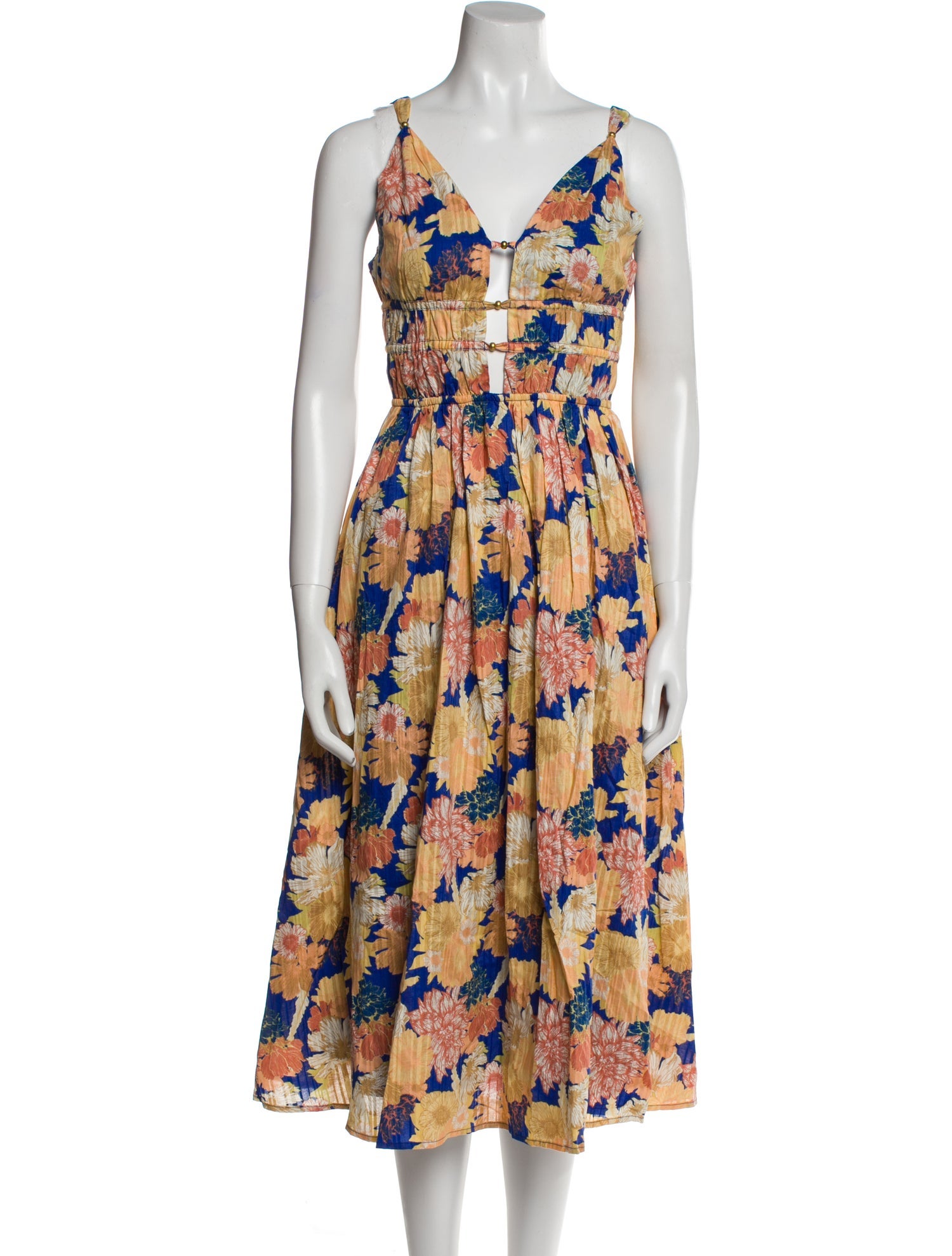 Caroline Constas Floral Print Midi Length Dress w/ Tags