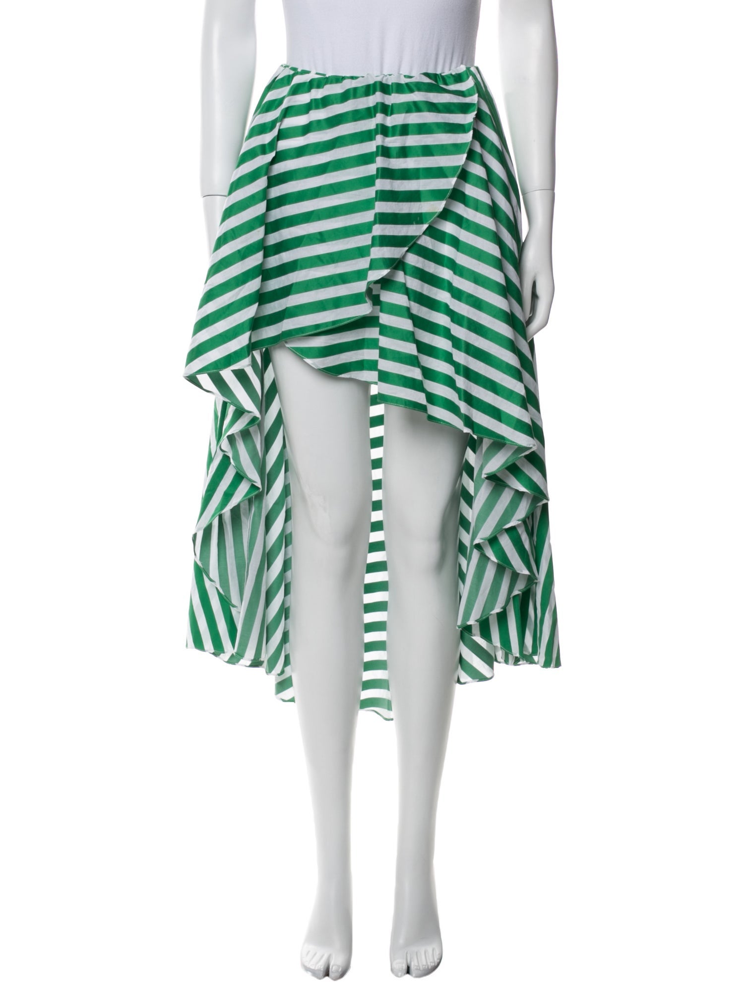 Caroline Constas Striped Midi Length Skirt