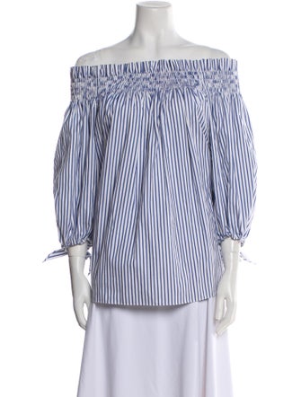 Caroline Constas Striped Off-The-Shoulder Blouse