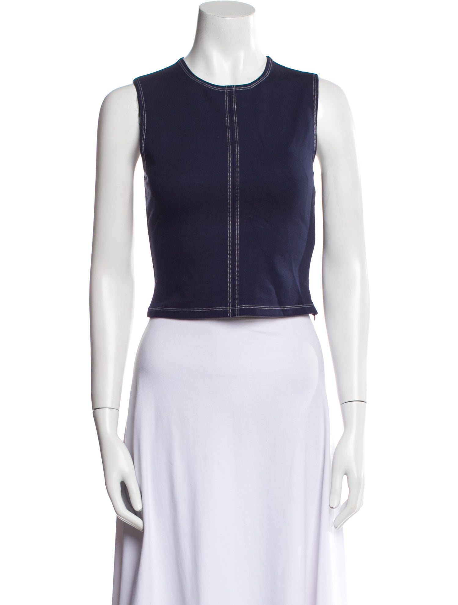 Caroline Constas Crew Neck Sleeveless Crop Top w/ Tags