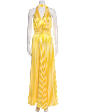 Caroline Constas Silk Striped Jumpsuit