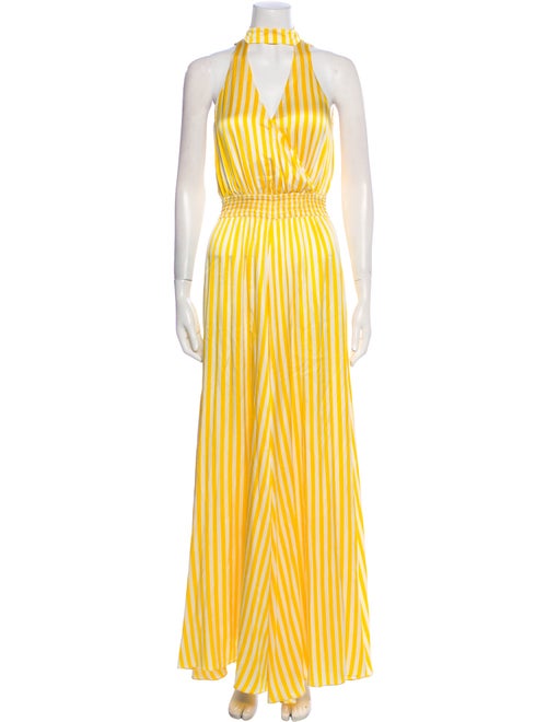 Caroline Constas Silk Striped Jumpsuit