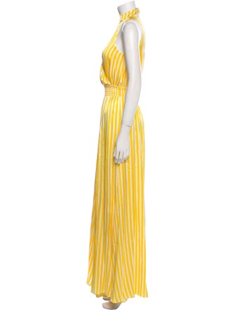 Caroline Constas Silk Striped Jumpsuit