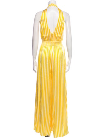 Caroline Constas Silk Striped Jumpsuit