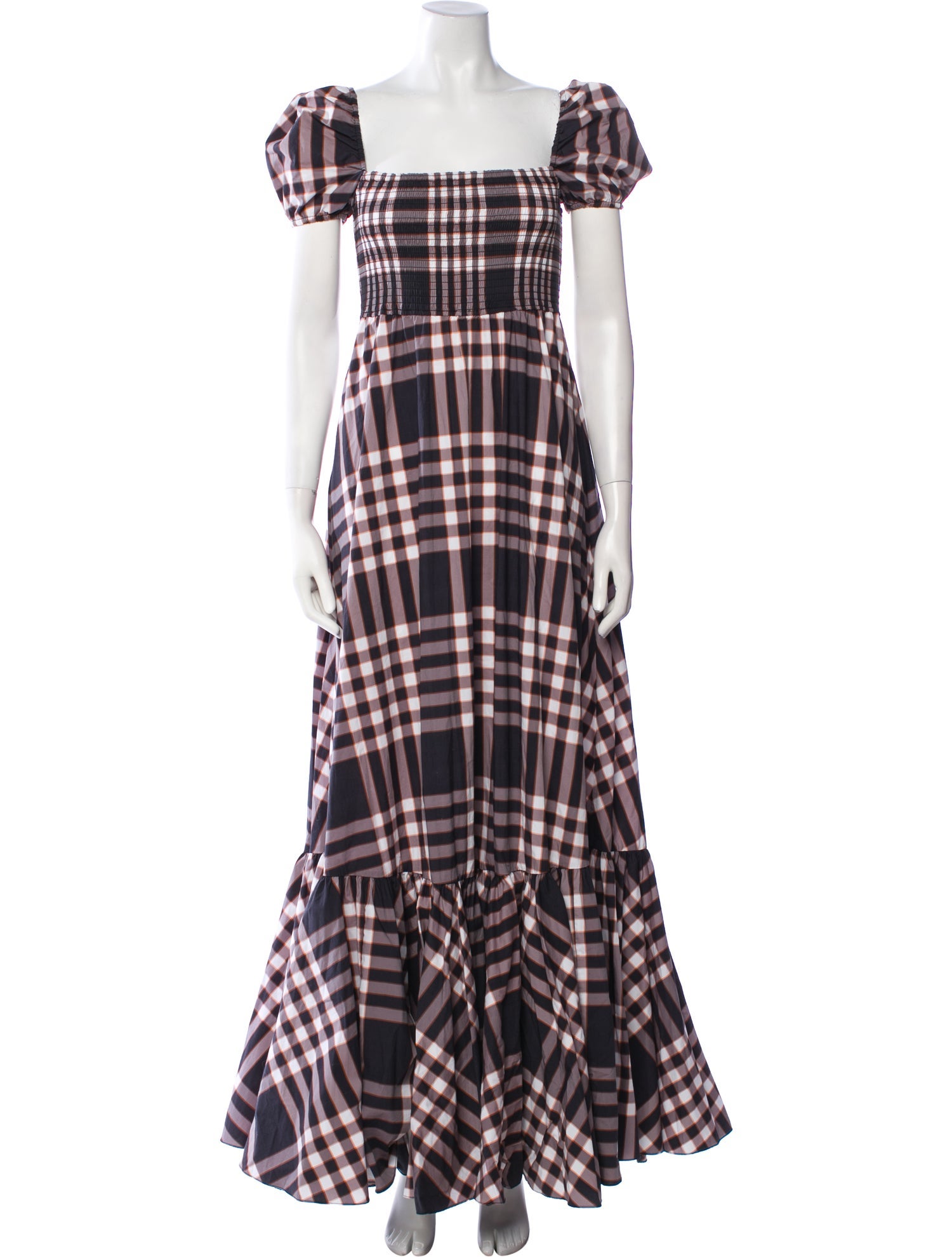 Caroline Constas Plaid Print Long Dress w/ Tags