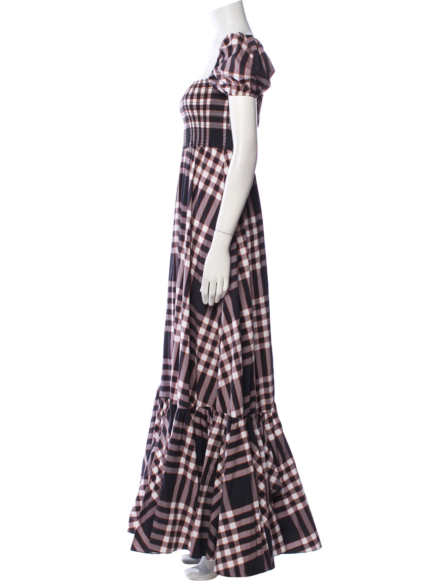 Caroline Constas Plaid Print Long Dress w/ Tags