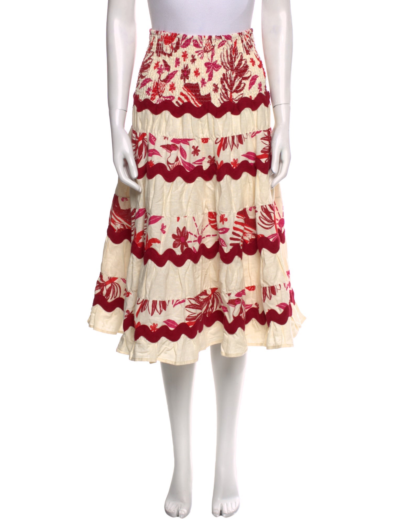 Caroline Constas Floral Print Midi Length Skirt w/ Tags