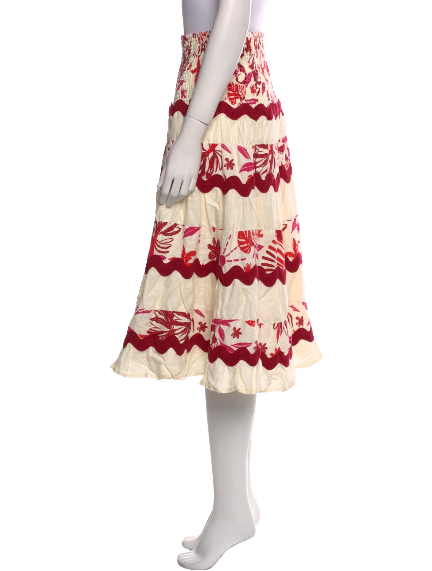 Caroline Constas Floral Print Midi Length Skirt w/ Tags