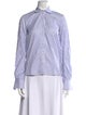 Caroline Constas Striped Long Sleeve Button-Up Top