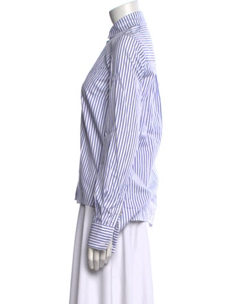 Caroline Constas Striped Long Sleeve Button-Up Top