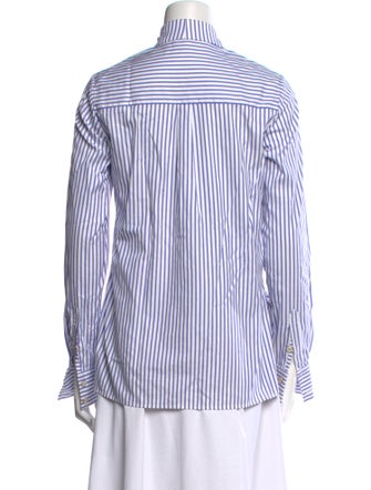 Caroline Constas Striped Long Sleeve Button-Up Top