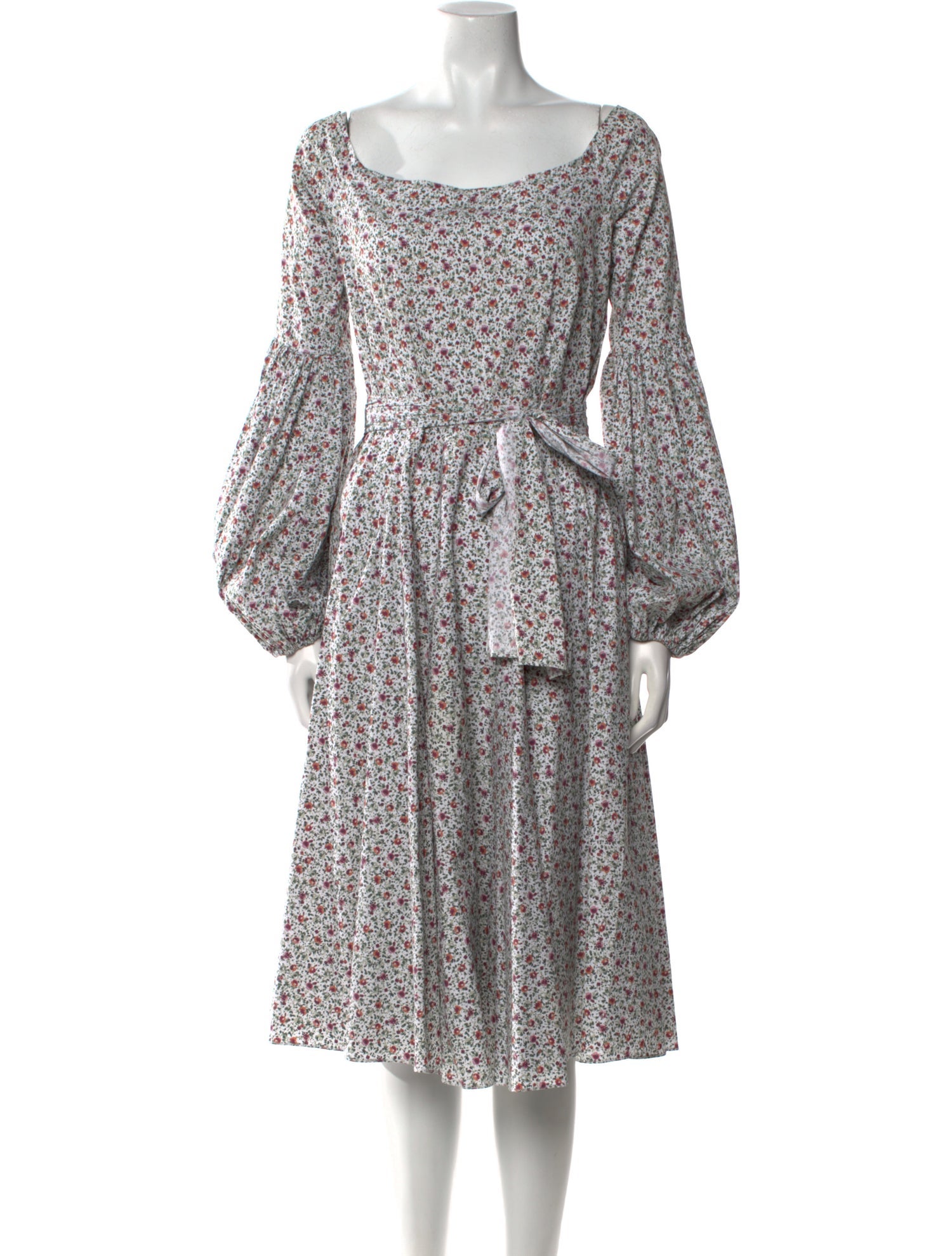 Caroline Constas Floral Print Midi Length Dress