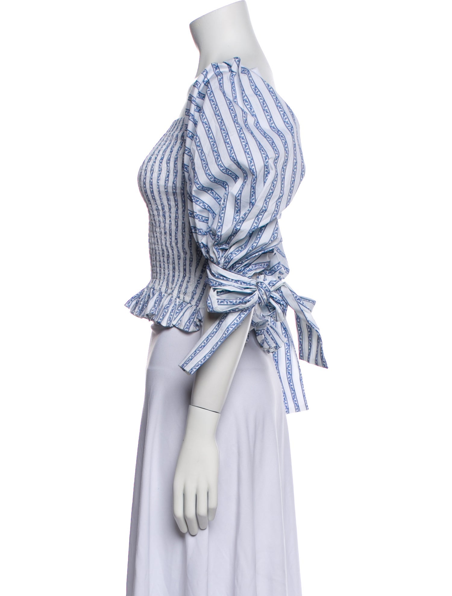 Caroline Constas Striped Square Neckline Crop Top w/ Tags