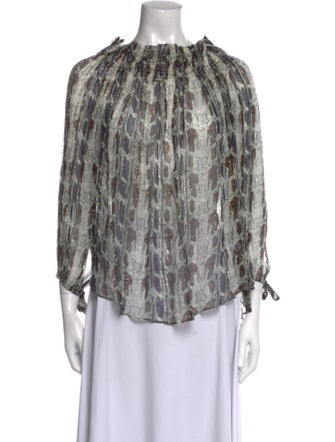 Caroline Constas Silk Printed Blouse