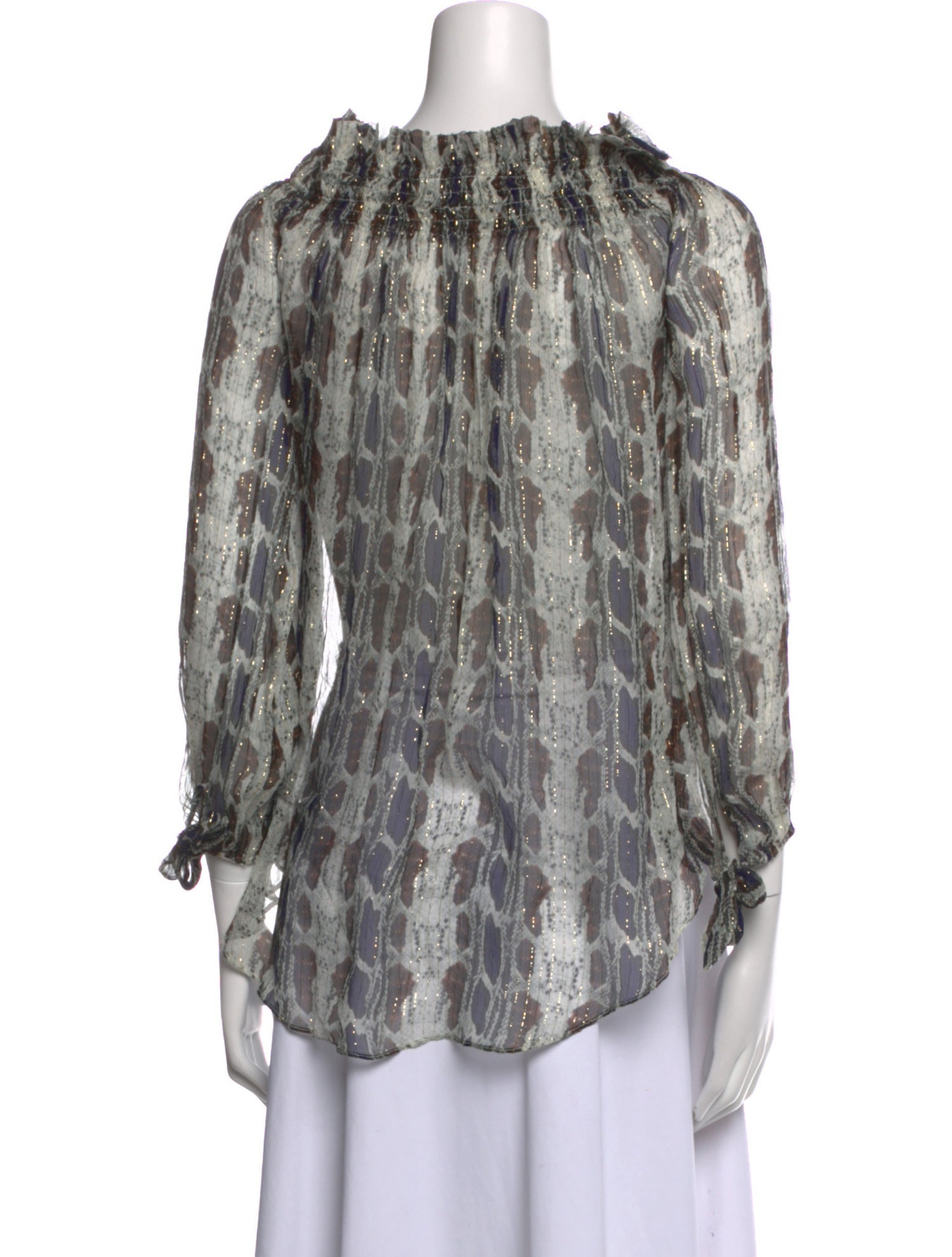 Caroline Constas Silk Printed Blouse