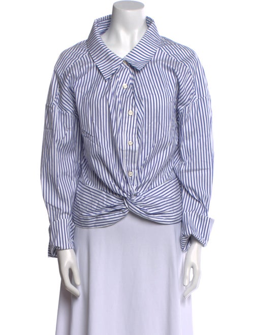 Caroline Constas Striped Long Sleeve Button-Up Top