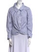 Caroline Constas Striped Long Sleeve Button-Up Top