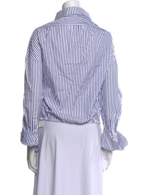 Caroline Constas Striped Long Sleeve Button-Up Top