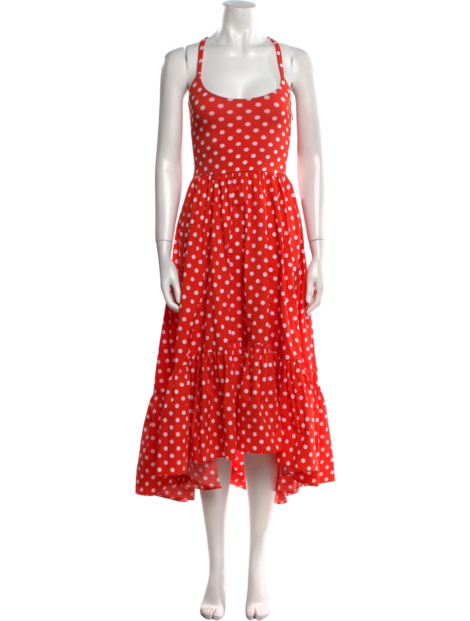 Caroline Constas Polka Dot Print Midi Length Dress w/ Tags