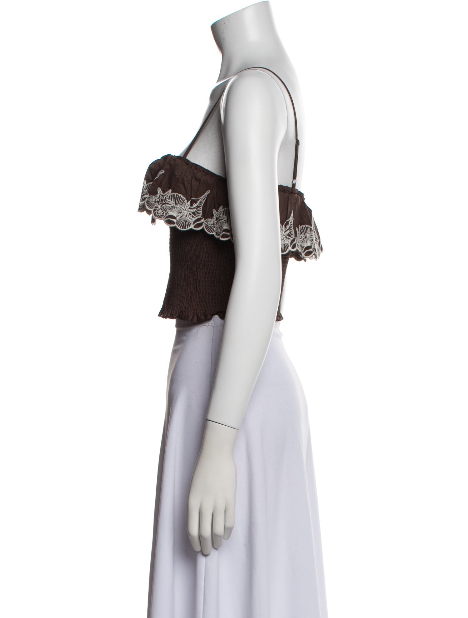 Caroline Constas Square Neckline Sleeveless Crop Top w/ Tags