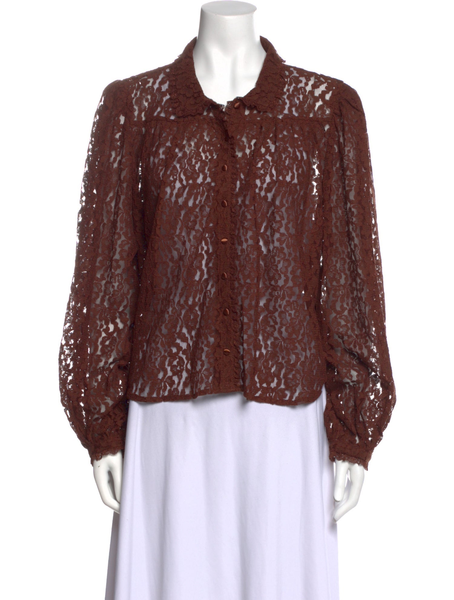 Caroline Constas Lace Pattern Long Sleeve Blouse w/ Tags