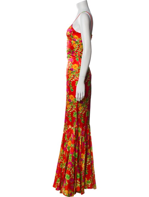 Caroline Constas Floral Print Long Dress