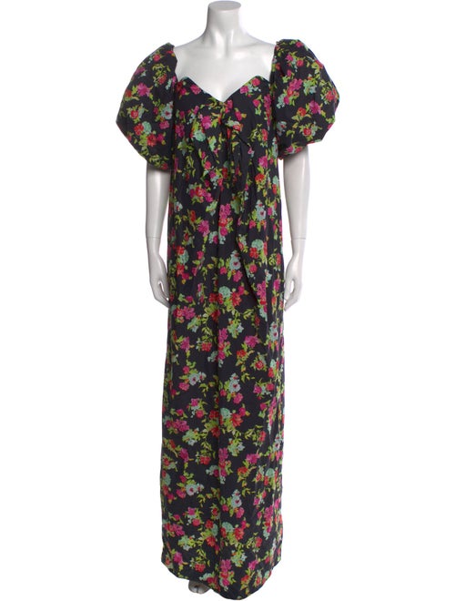 Caroline Constas Floral Print Long Dress