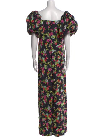 Caroline Constas Floral Print Long Dress