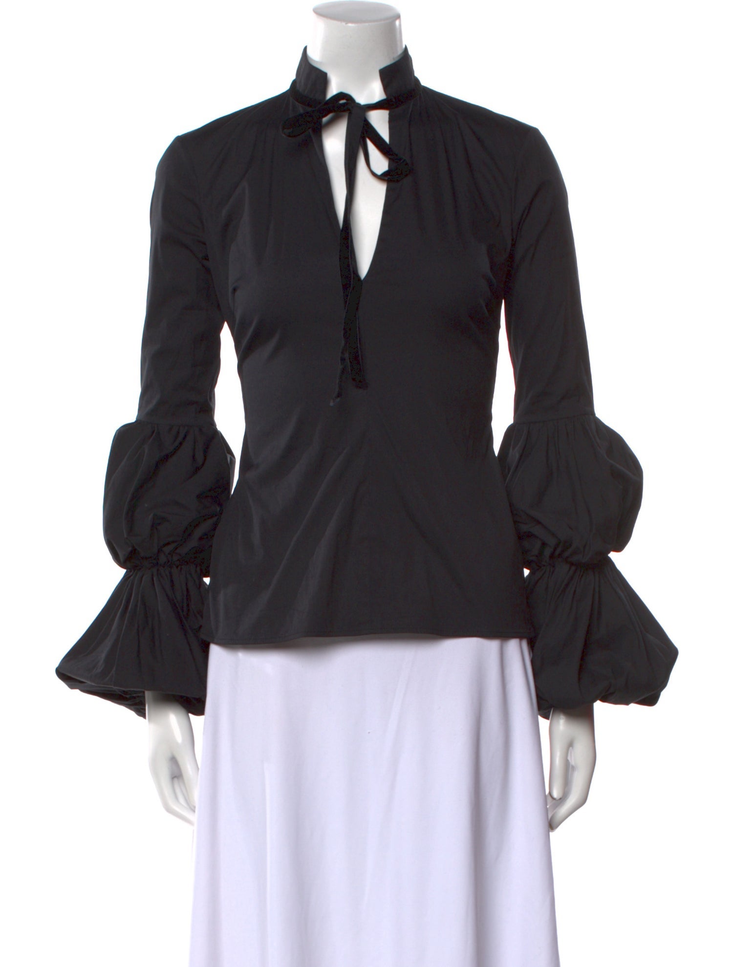 Caroline Constas V-Neck Long Sleeve Blouse