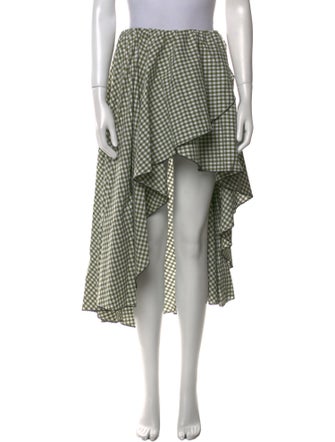 Caroline Constas Plaid Print Midi Length Skirt